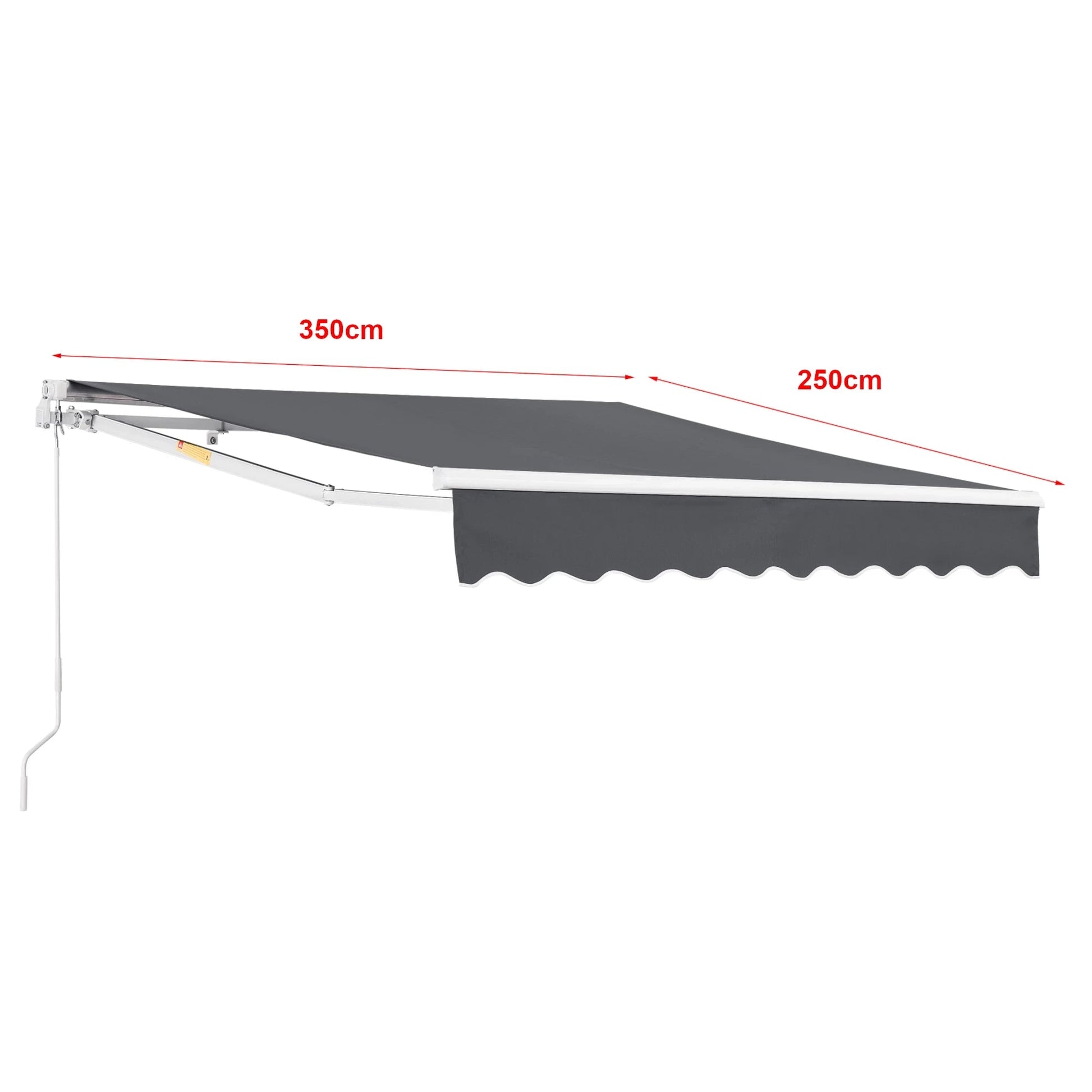 In And OutdoorMatch Zonnescherm Sincere - Handbediend - met Uitschuifbare Arm - 300x250 cm - Donkergrijs - UV Bescherming - Weerbestendig Sunshade