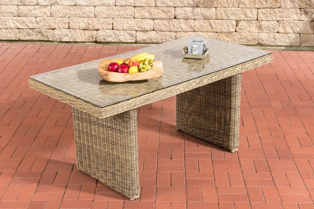 In And OutdoorMatch tuintafel Deluxe Clint - tuintafel kunststof - tuintafels - tafel - Glazen tafel - 80 x 160 x 74 cm Garden Table