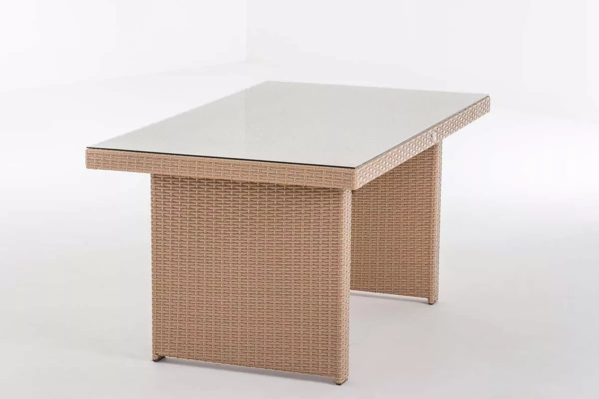 In And OutdoorMatch tuintafel Johann - tuintafel kunststof - tuintafels - tafel - Glazen tafel - 66 x 137 x 79 cm Garden Table