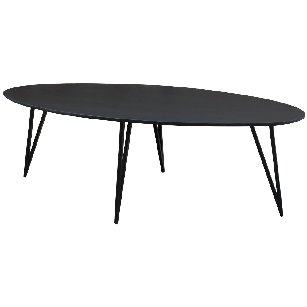 In En OutdoorMatch Eettafel Nero - 230x110x76cm - Ovaal - Modern - Eetkamertafel Eettafel/ Eetkamertafel