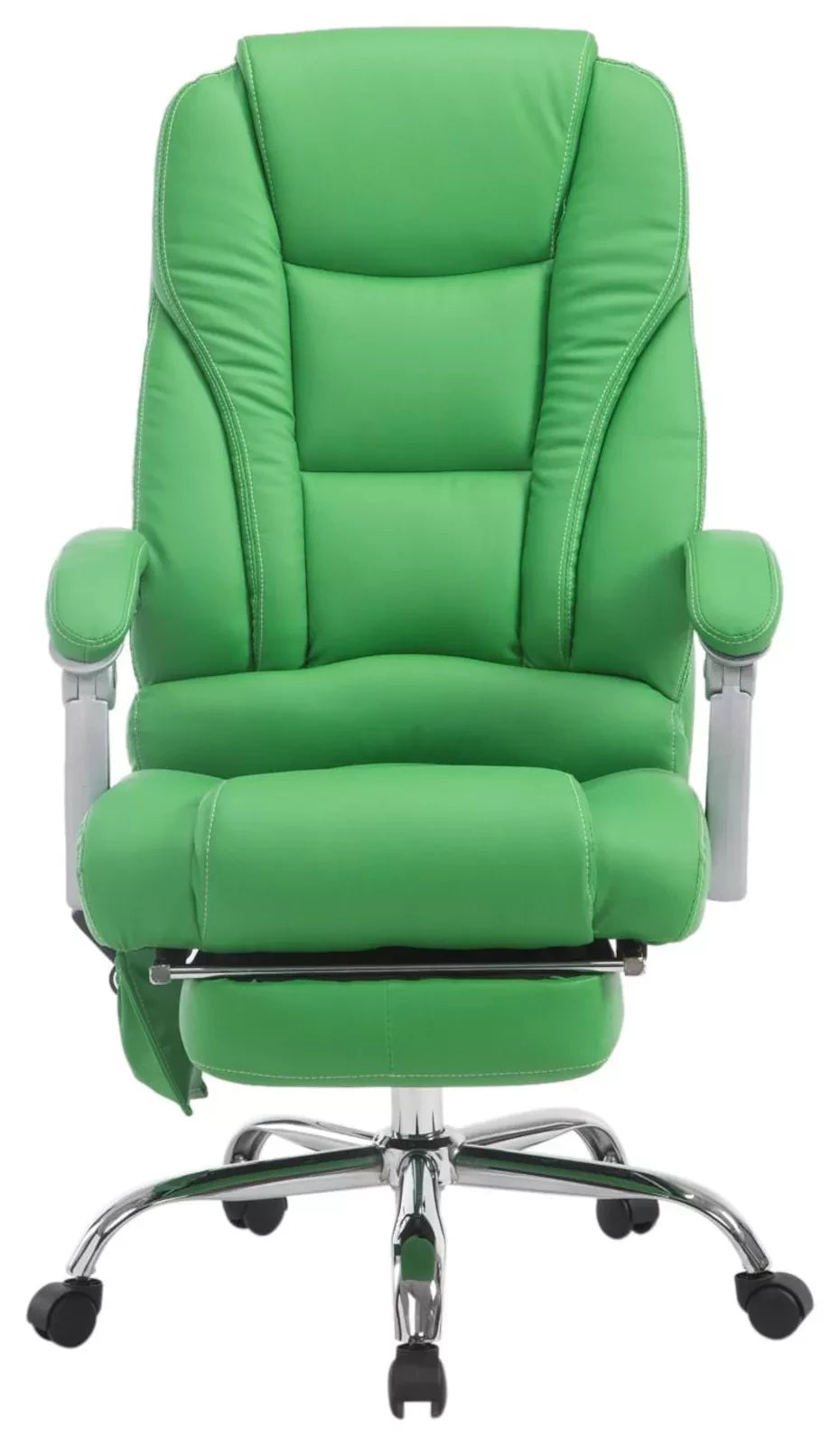 In En OutdoorMatch Ergonomische Bureaustoel Elise met massagefunctie - Lange Rugleuning - Groen - Zithoogte 47-56cm - Kunstleer - Op Wielen - Voor Volwassenen Bureaustoel