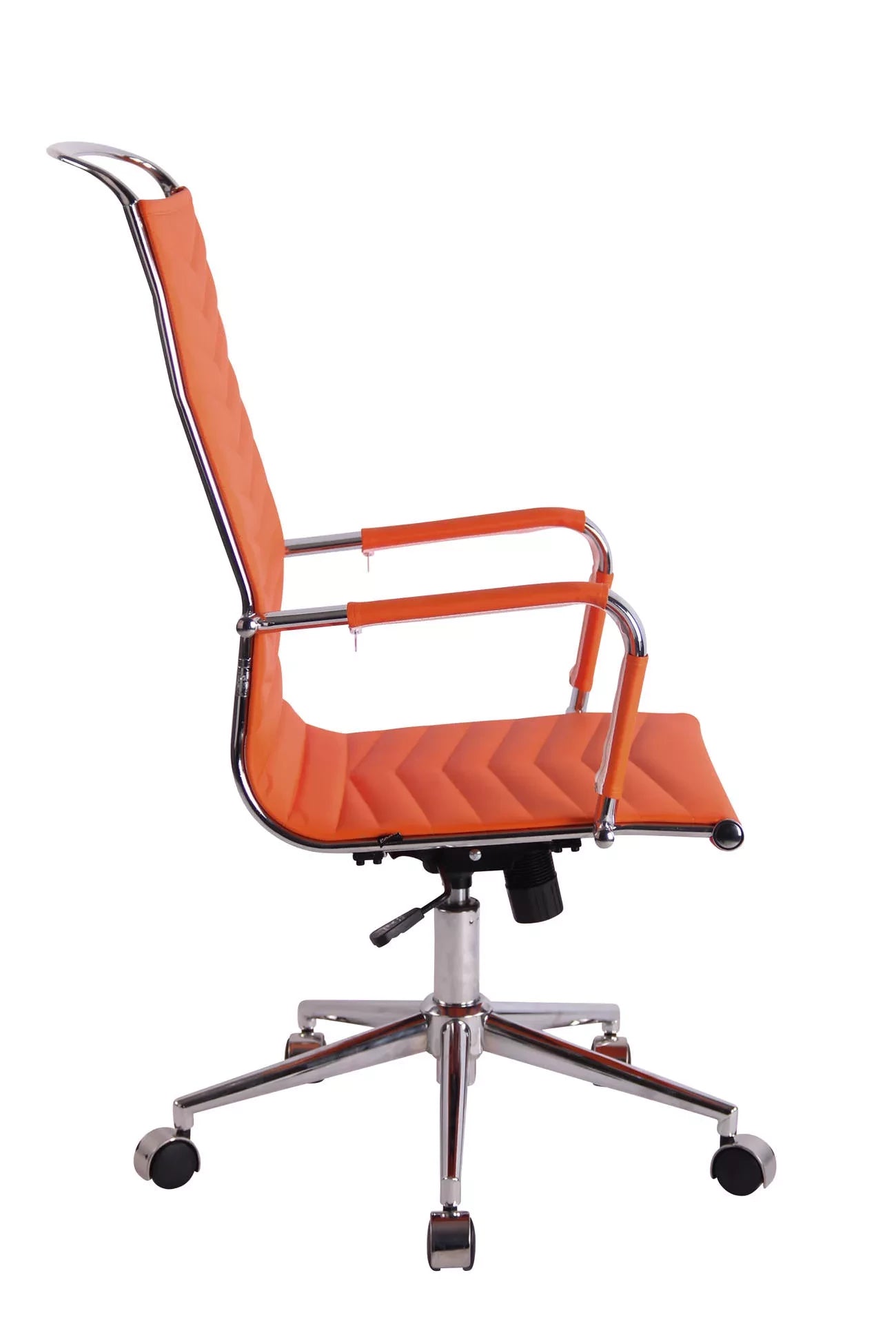 In En OutdoorMatch Ergonomische Bureaustoel Ynske - Lange Rugleuning - Op Wielen - Oranje - Zithoogte 45-55cm - Kunstleer - Voor Volwassenen Bureaustoel