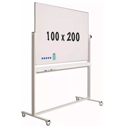 Mobiel whiteboard Bernard - Kantelbaar - Weekplanner - Maandplanner - Jaarplanner - Dubbelzijdig en magnetisch - 100x200cm Kantelbaar whiteboard