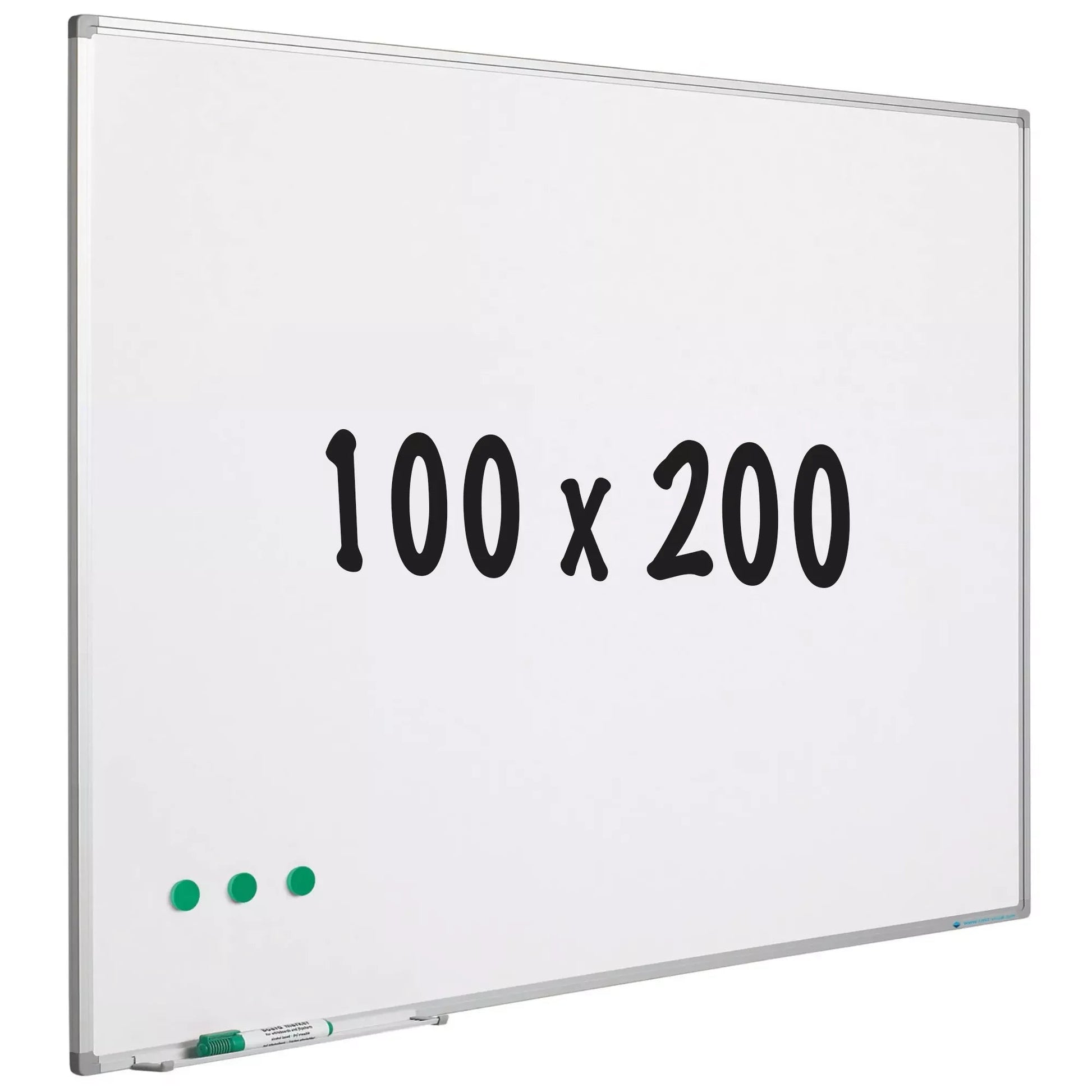 Whiteboard Leonard - Geverfd staal - Magnetisch - Wit - 100x200cm Whiteboards