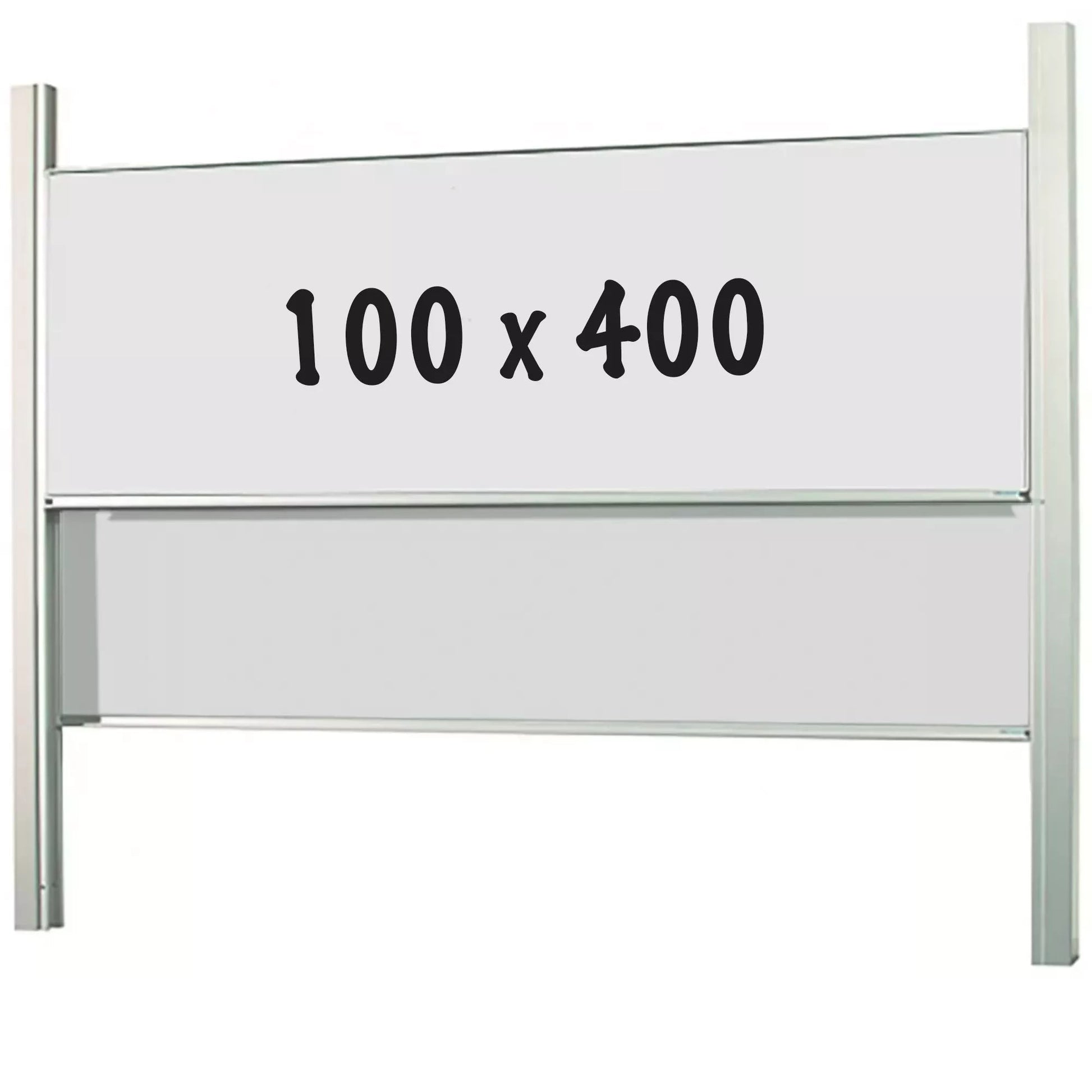 Whiteboard PRO Napoleon - 2 in 1 - Emaille staal - Weekplanner - Maandplanner - Jaarplanner - Magnetisch - Wit - 100x400cm Whiteboards