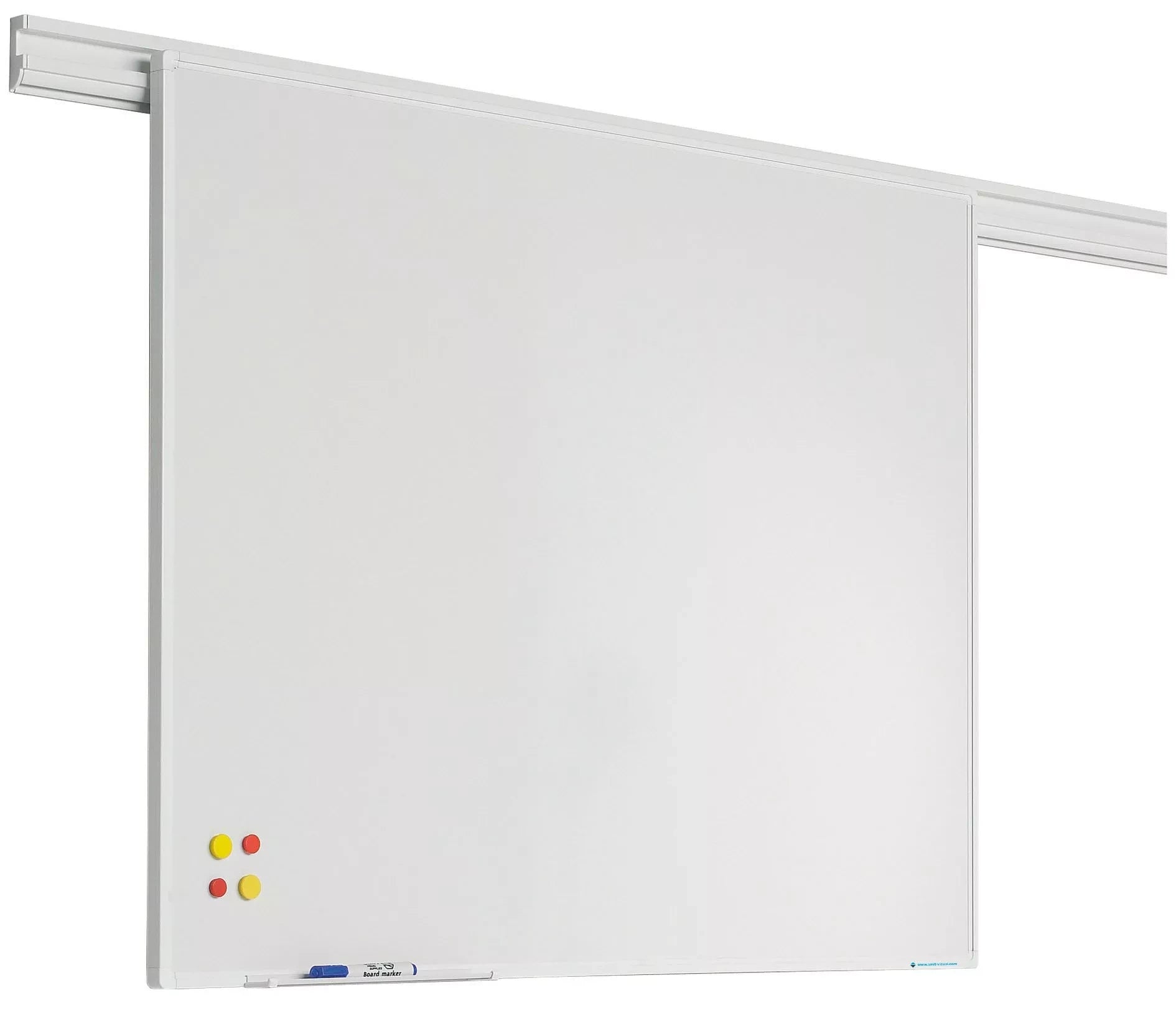 Whiteboard rail PRO Baird - Emaille staal - Weekplanner - Maandplanner - Jaarplanner - Magnetisch - Wit - 90x180cm Whiteboards